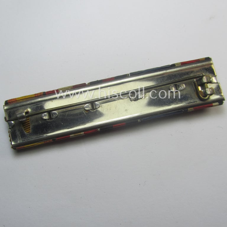 Superb, larger-sized ie. 5-pieced ribbon-bar (ie. 'Band- o. Feldspange') showing resp. the ribbons for an: 'EKII. Kl.', a: 'WH (Luftwaffe) D.A.', a: WH Czech 'Anschluss'- (ie. occupation-) medal and 2 Spanish commemorative awards