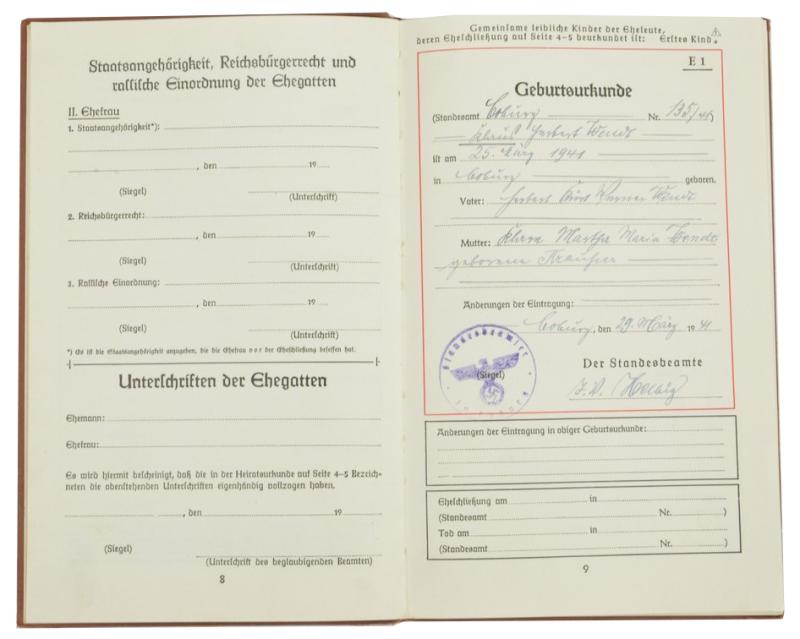 German Third Reich Genealogical Register