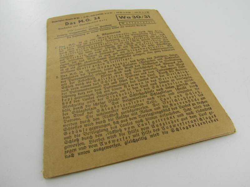 Das MG34 (3x Waffentafel MG34)