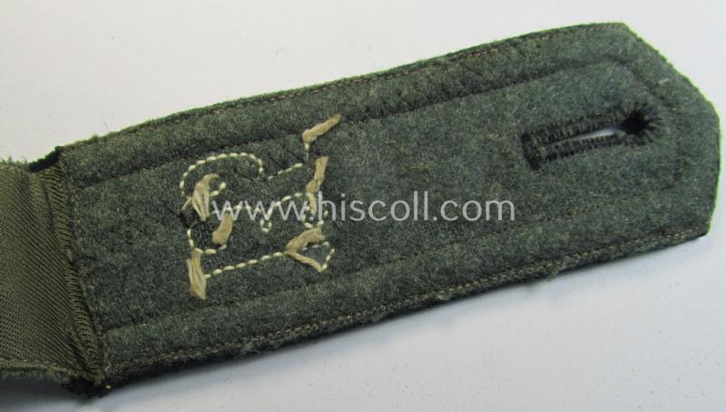 Single - and actually not that often seen! - WH (Heeres) NCO-type (ie. 'M36-/M40'-pattern- and 'pointed styled-') 'cyphered' shoulderstrap as was intended for usage by an: 'Uffz. des Infanterie-Regiments 135'