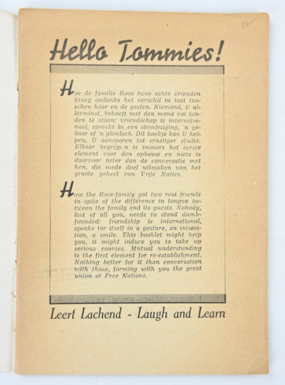 Canadian/Dutch WW2 Booklet 'Hello Tommies'