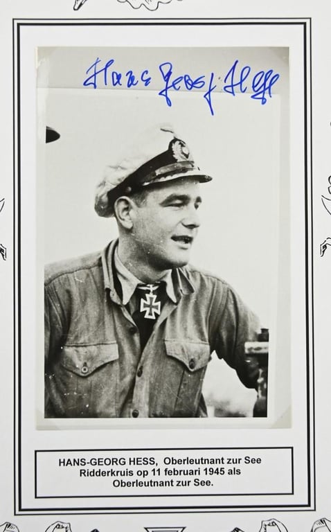 Signature of Kriegsmarine KC Recipient 'Hans-Georg Hess'