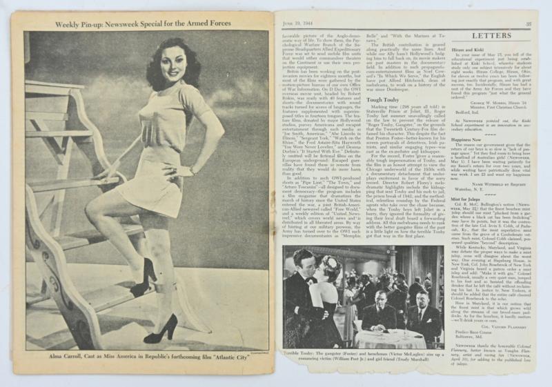 US WW2 Newsweek Magazine June 19, 1944