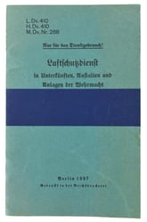German Luftschutzdienst Booklet 1937