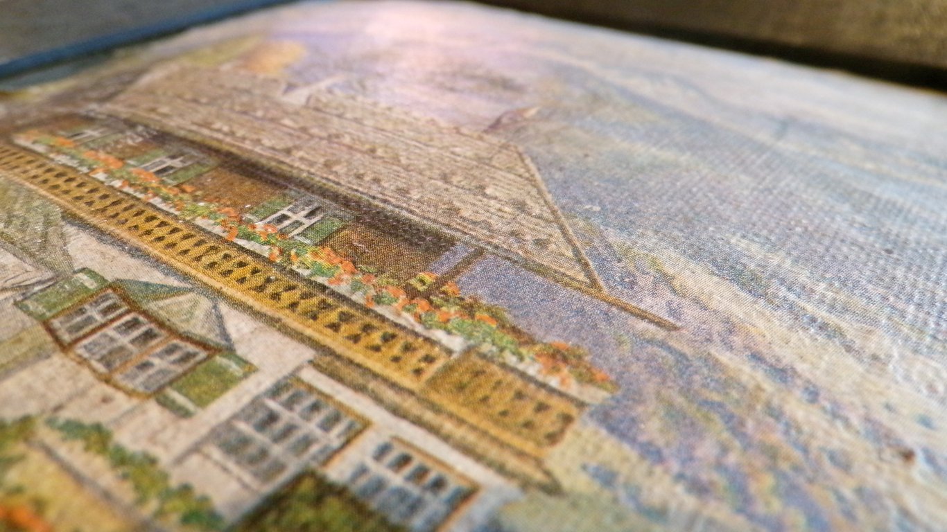 Framed Period Color Litho of Hitler’s Berghof (Haus Wachenfeld)