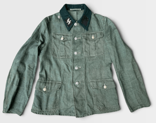 Waffen-SS Field-Reworked Drillich Work Tunic – Former NCO...