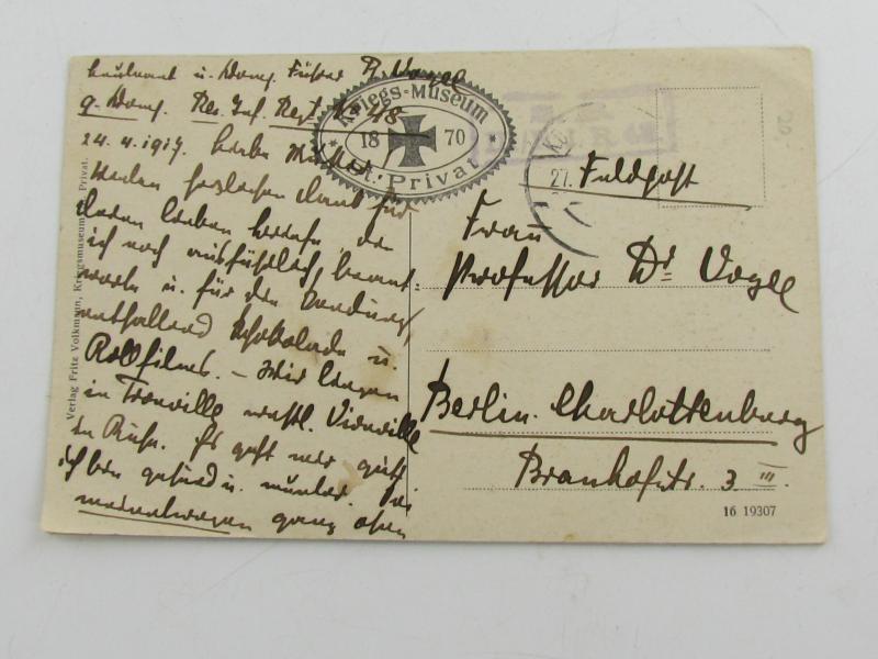 Memorial Postcard :  battle 24-04-1917