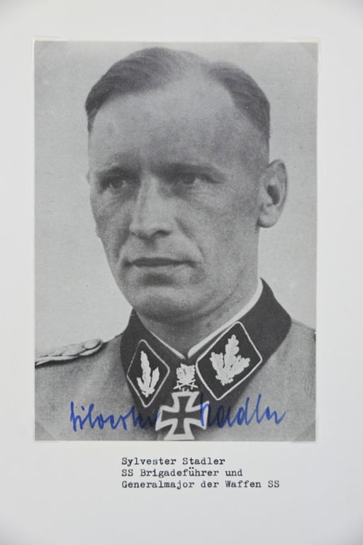 Signature of Waffen-SS KC-OLC&S Recipient 'Sylvester Stadler'