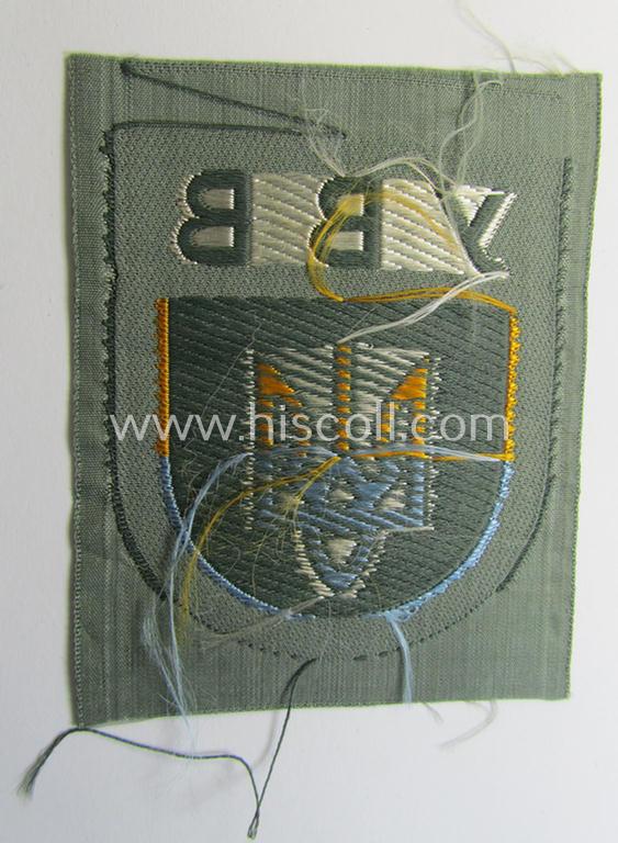 Attractive, 'BeVo'-type armshield entitled: 'YBB' (being a 'virtually mint- ie. unissued' example piece as intended for a volunteer who served within the 'Deutsche Wehrmacht' ie. within the 'Ukrainisches Legion')