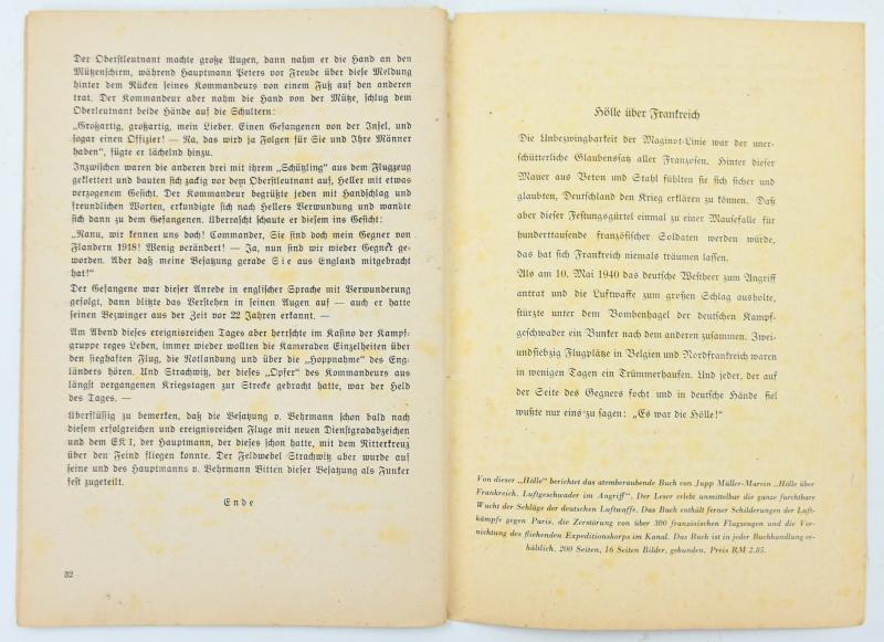 German Hitler Youth Booklet 'Husarenstreich auf Englischem Boden'