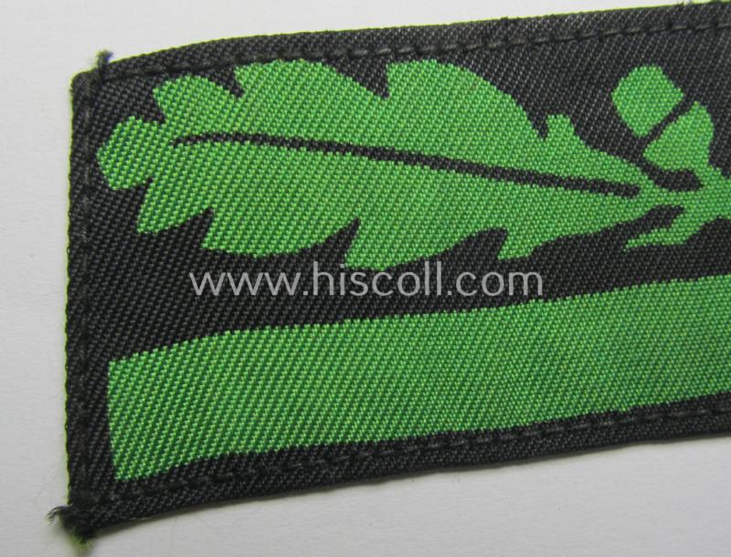 Attractive - clearly used albeit regrettably single! - officers'-pattern, WH (Heeres o. Waffen-SS) rank-insignia-bar (for usage on the camouflaged-uniforms) as used by an officer holding the rank of: 'Leutnant' (ie.: 'SS Untersturmführer')