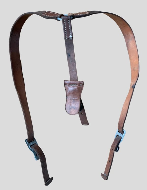 Luftwaffe Chocolate Brown Leather Y-straps