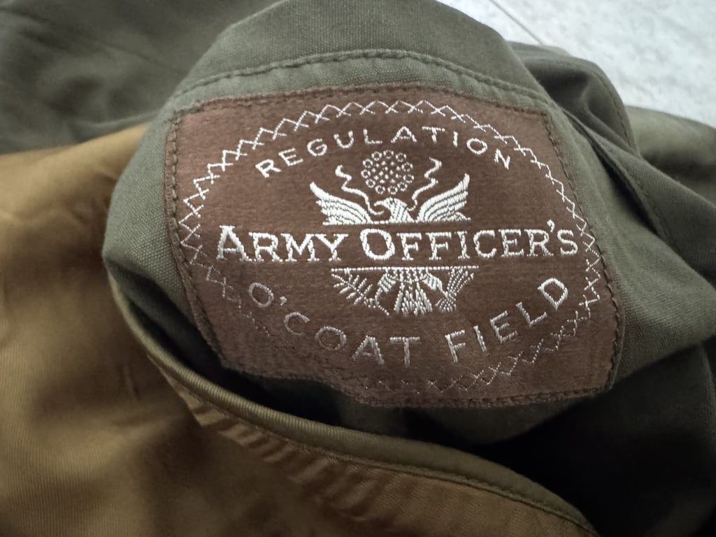 U.S. WWII Army Officer’s OD7 field overcoat / raincoat dated 1944