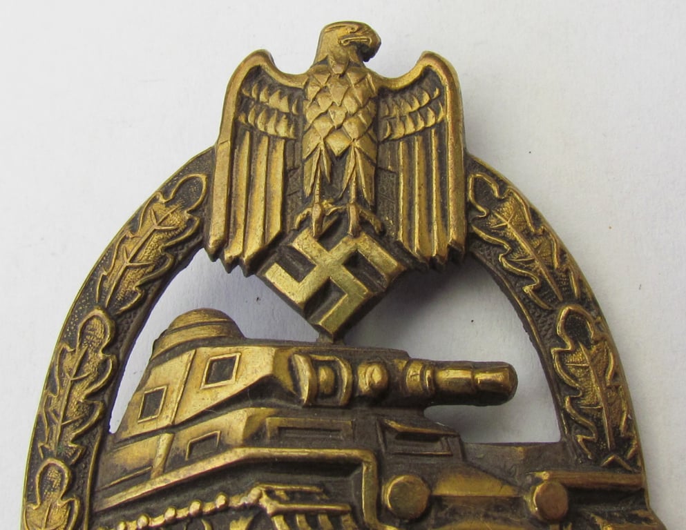 Panzer assault badge in bronze by Karl Wurster