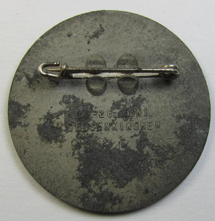 Aluminium-based, N.S.D.A.P.-related day-badge (ie. 'tinnie') as was issued to commemorate an: 'N.S.D.A.P.'-gathering ie. rally entitled: 'Gautreffen - Gau Westfalen-Nord - 1938'