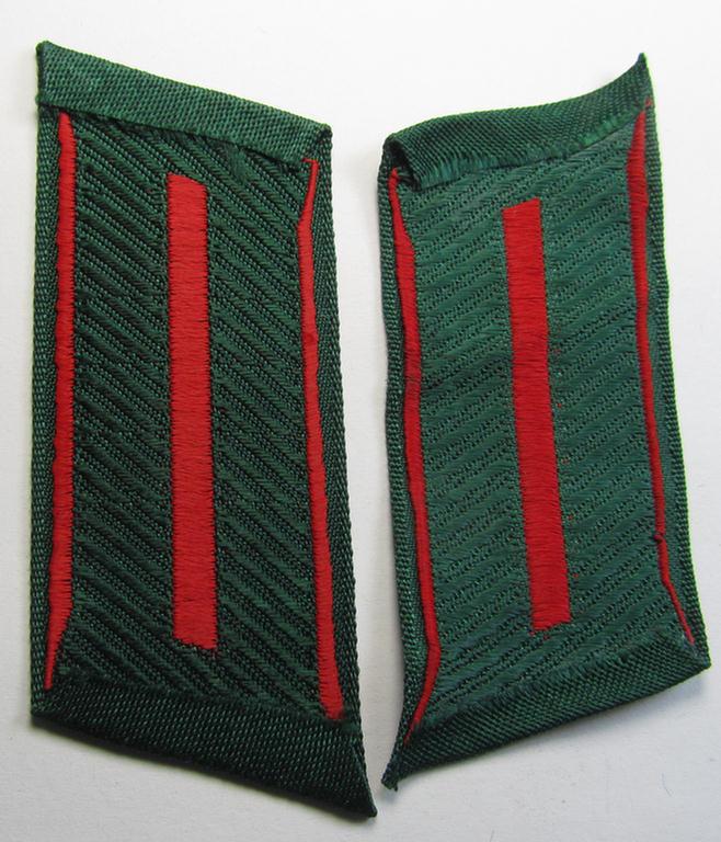 Superb - almost matching but nevertheless rarely encountered! - pair of so-callled: Eastern volunteer- (ie. 'Ostvölker'-) related collar-tabs as was specifically intended for usage by a member serving within the 'Russian Liberation Army' (ie. POA...