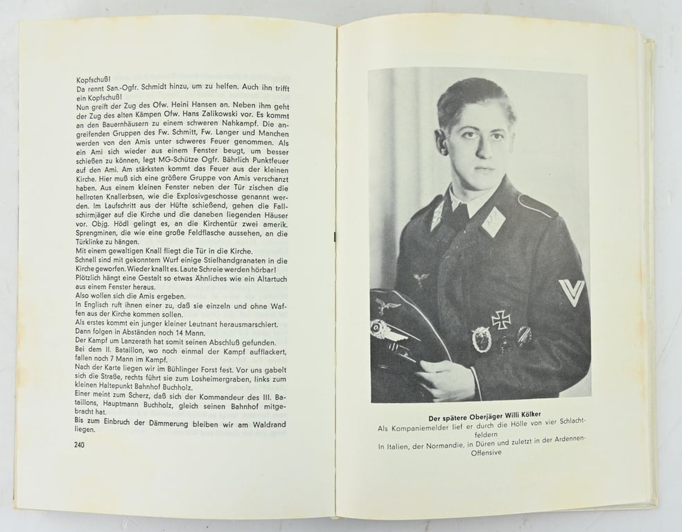 German Signed Book ''Sacrifice of the German Fallschirmjäger - Normandy - Ardennes''