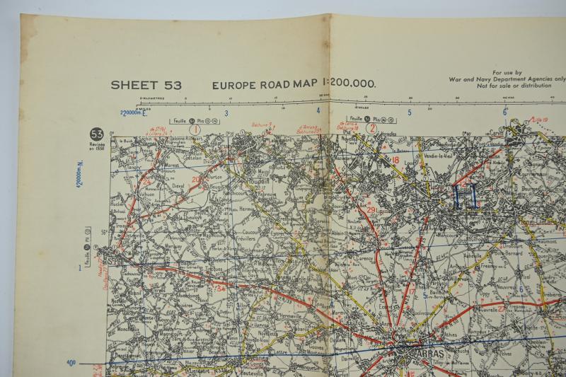 US WW2 Mapcard 'Arras Mezieres'