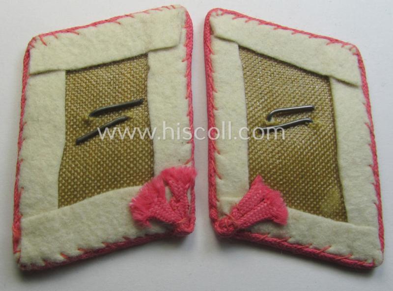 Pair of WH (Luftwaffe) pink-piped, EM- (ie. NCO-) type collar-patches (ie. 'Kragenspiegel') as was intended for usage by a member within one of the various units within the: 'Hermann Göring-Division'