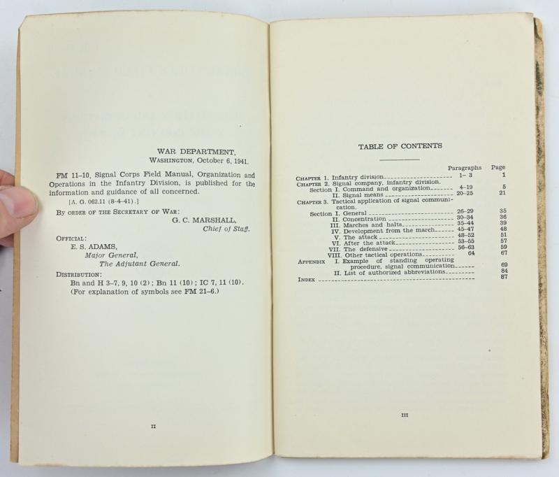 US WW2 FM 11-10 Signal Corps Field Manual
