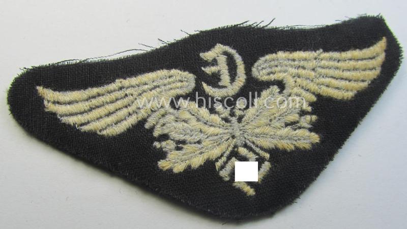 Machine-embroidered, WH (Luftwaffe) trade- ie. special-career-patch as was specifically intended for: 'E-Messleute' and that comes in a possibly issued- albeit 'virtually mint' and/or never tunic-attached, condition