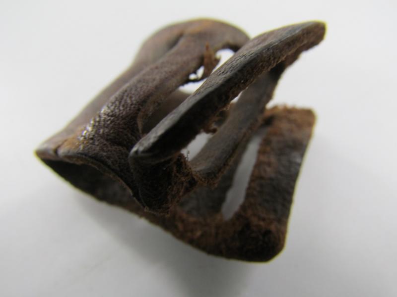 German Gasmask Cannister Leather Tab