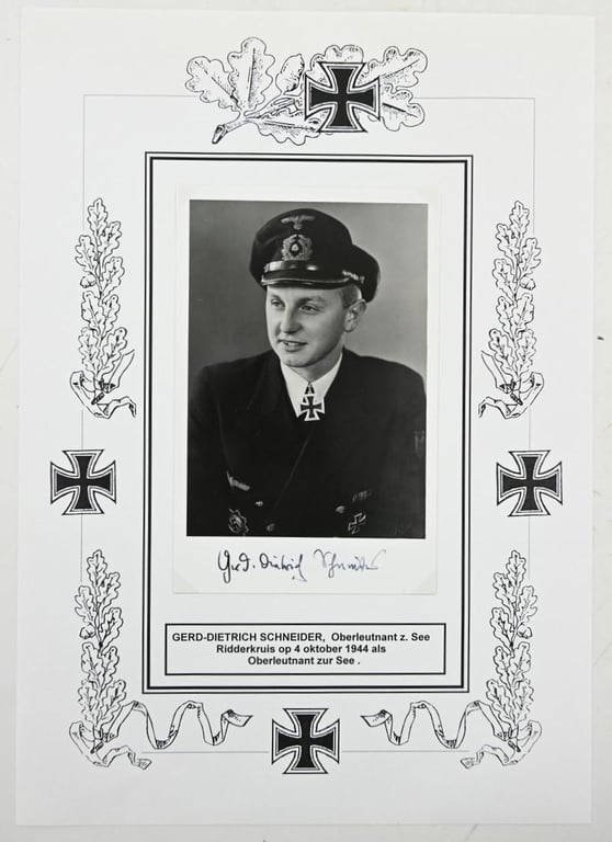 Signature of Kriegsmarine KC Recipient 'Gerd-Dietrich Schneider'