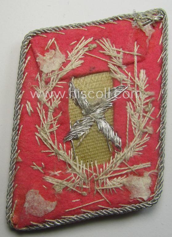 Single, WH (Luftwaffe) collar-tab (ie. 'Kragenspiegel für Offiziere des Ingenieurskorps der Luftwaffe') as was specifically intended for usage by a: 'Flieger-Hauptstabsingenieur' (being a rank similar to: 'Oberst')