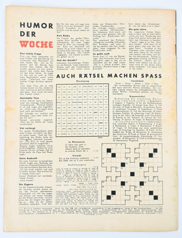 German Third Reich Magazine 'Die Woche' 1943