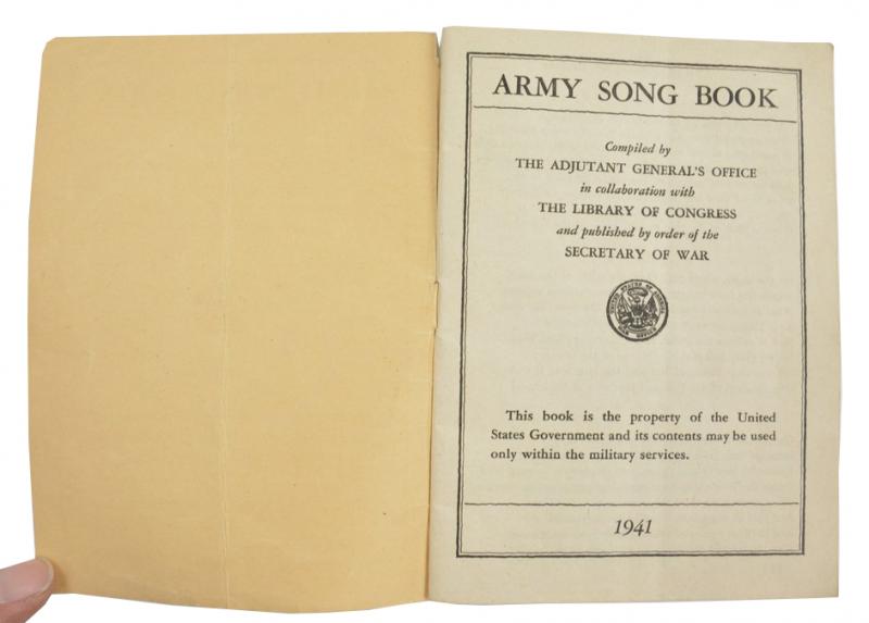 US Army WW2 Song Book