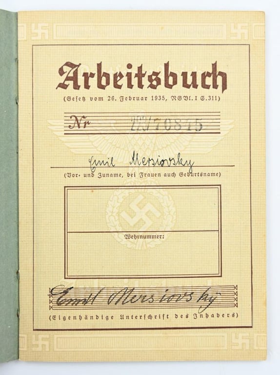 German Third Reich Workerspass