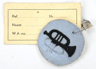 Dutch NSB Jeugdstrom Musician Patch with Card