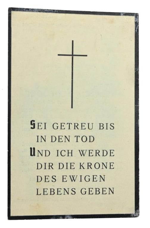 German WH Deathcard 'Heinrich Schroder'