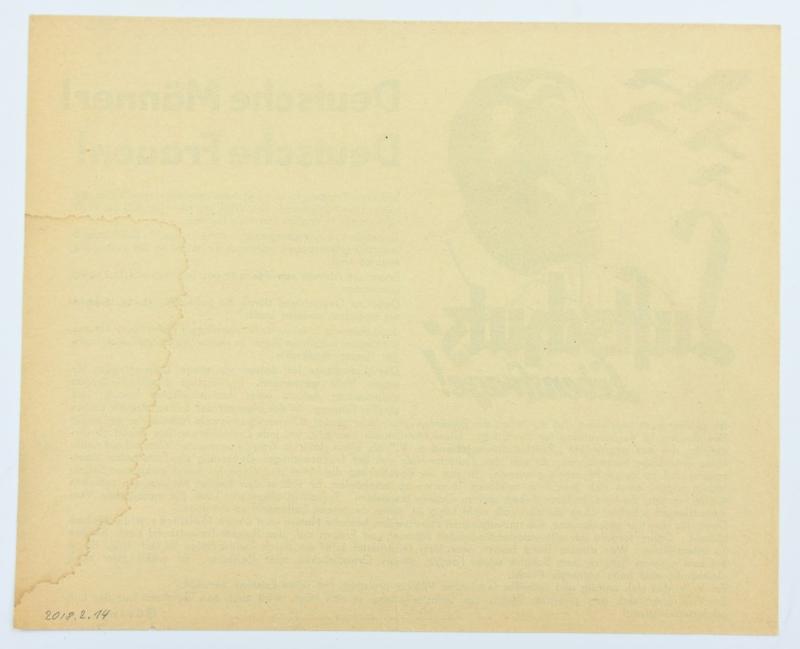 German Luftschutz Flyer 'Goring'