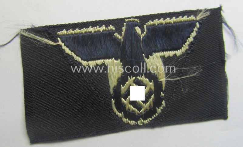 Unusual, so-called: 'DAF'- (ie. 'Deutsche Arbeitsfront'-) ie.: 'Werkschar'-related side-cap- (ie. 'Lagermütze'-) eagle as executed in the neat 'BeVo'-weave pattern