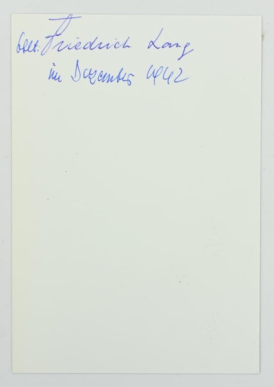 Signature of Luftwaffe KC-OLC&S Recipient 'Friedrich Lang'