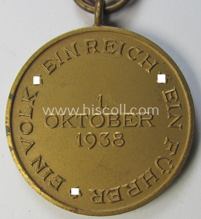 Attractive, WH Czech-occupation- (ie. 'Anschluss'-) medal: '1. Oktober 1938' being a neat (albeit minimally tarnished) example that came as issued and/or recently found