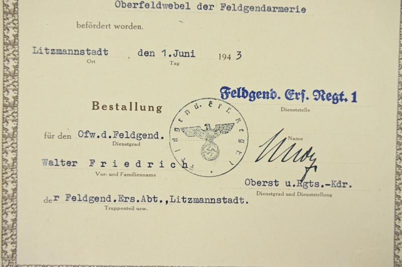 German WH Feldgendarmerie Document Grouping