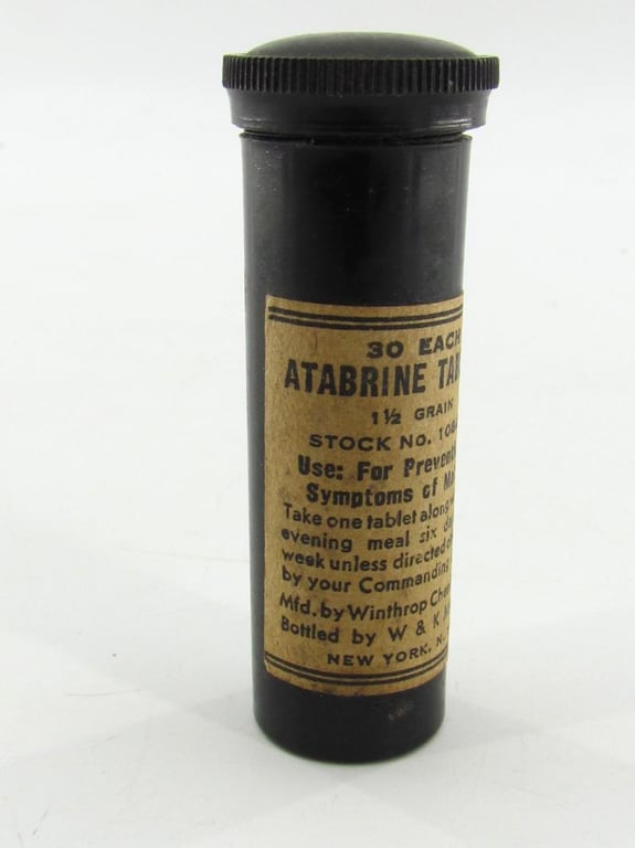 US WWII Tube with Atabrine Tablets