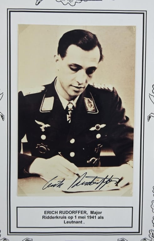 Signature of Luftwaffe KC-OLC & S Recipient 'Erich Rudorffer'