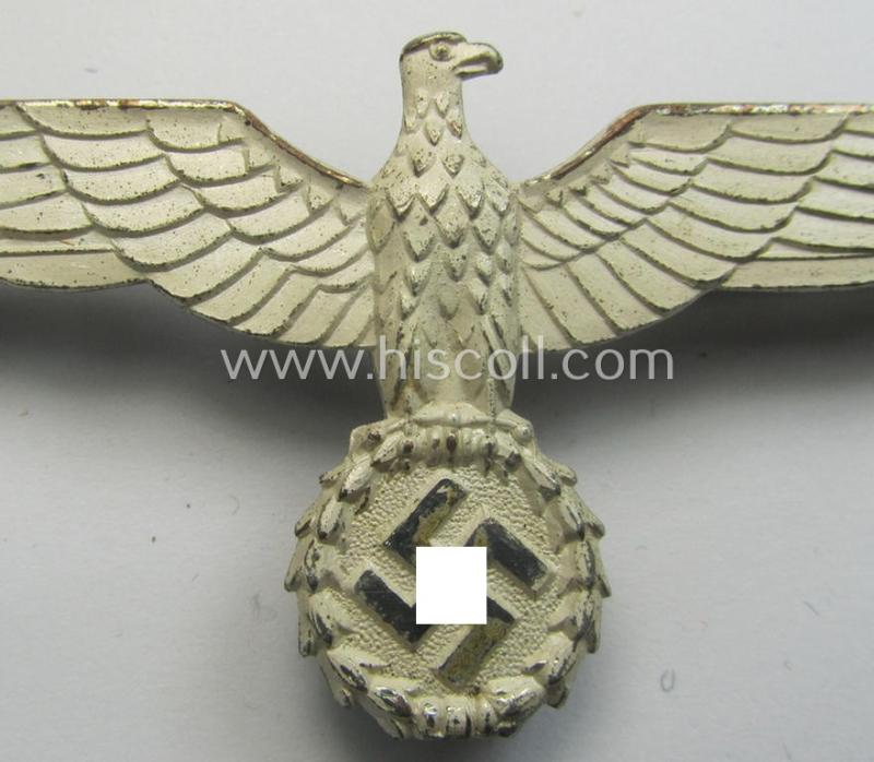WH (Heeres- o. KM) 'frosted' silver-toned- (and/or: typical 'Buntmetall'-based) officers'-pattern breast-eagle (ie. 'Metall Offiziers-Brustadler für die Sommeruniform')