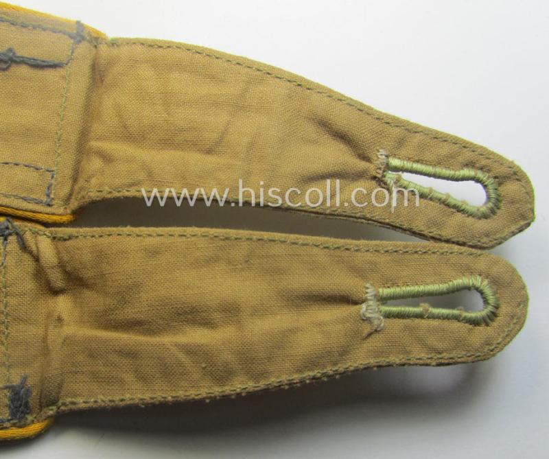 Pair of WH (Luftwaffe) 'tropical-styled' shoulderstraps (as was specifically for usage on the tropical-shirts ie. tunics) as was intended for usage by an: 'Uffz. der Flieger- o. Fallschirmjäger-Trpn.'