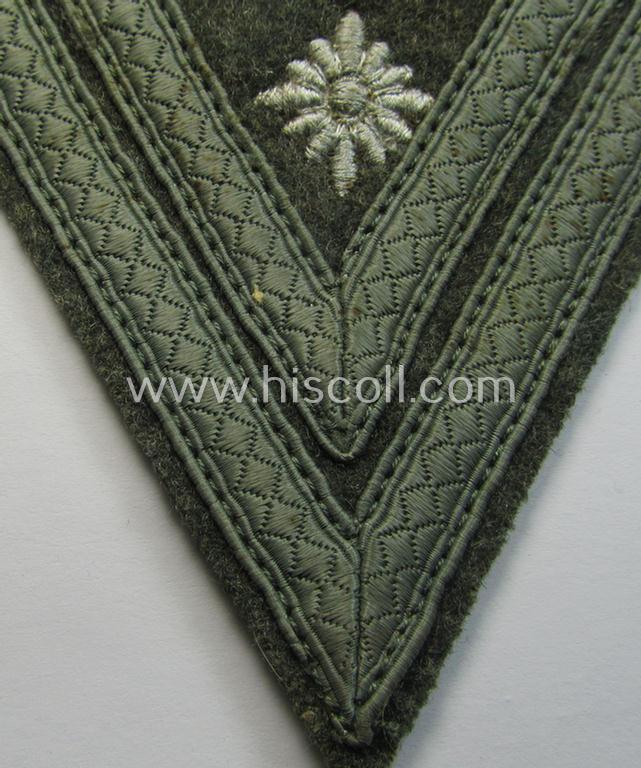 Attractive, WH (Heeres) 'Armwinkel' (or: arm-chevron) as executed on typical field-grey-coloured wool as was specifically intended for usage by a soldier with the (unusually encountered!) rank of: 'Stabsgefreiter'