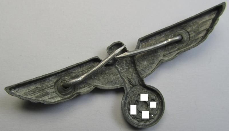 WH (Heeres) typical zinc-based, EM- (ie. NCO- or even officers') type visor-cap-eagle being a detailed and non-maker-marked example that comes in an overall nice- (ie. never cap-attached-), condition