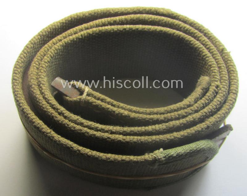 WH (Heeres ie. LW etc.) 'tropical-issue'- belt (ie. 'Koppelriemen') being a 80 cms.-sized- and typical non-maker-marked example