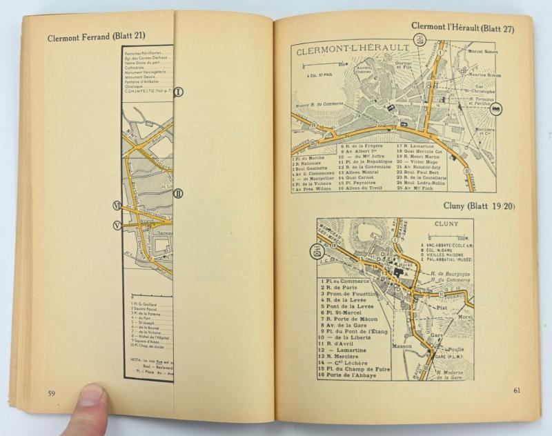 German WH City Mapcard of South-East France 1940