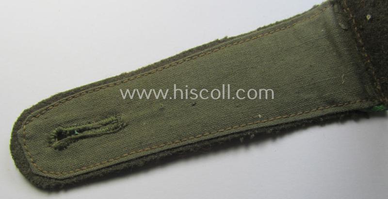 Superb - albeit regrettably single but nevertheless very rarely encountered! - early-pattern, WH (Heeres) 'tropical' (ie. truly 'DAK'-related!) NCO-type shoulderstrap as was intended for an: 'Unteroffizier der Panzer-Grenadier-Truppen'