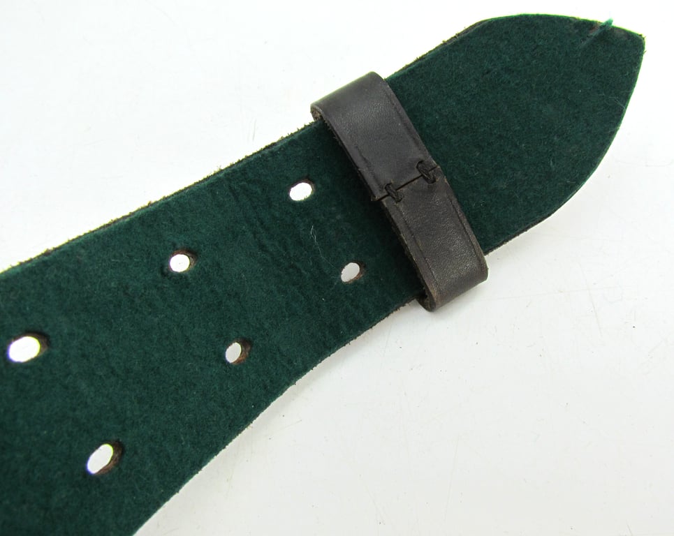 German Forestry Official’s Leather Belt with Double-Prong Buckle
