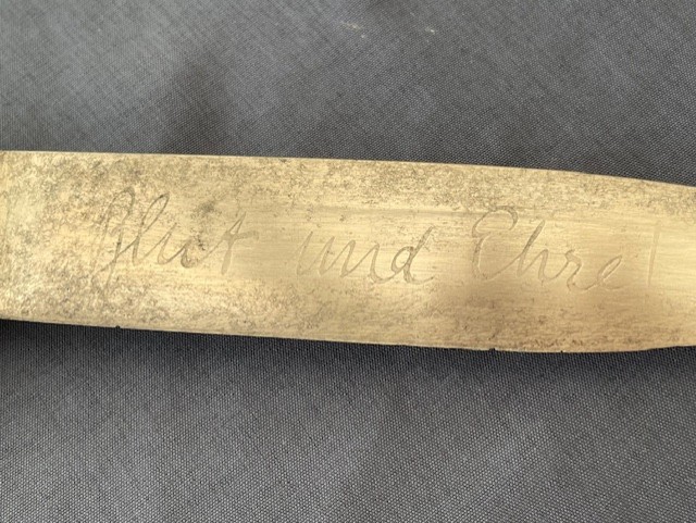 WW2 GERMAN HITLER YOUTH KNIFE WITH MOTTO AND RZM STAMPED 1938 M7/51 ANTON WINGEN JR. SOLINGEN