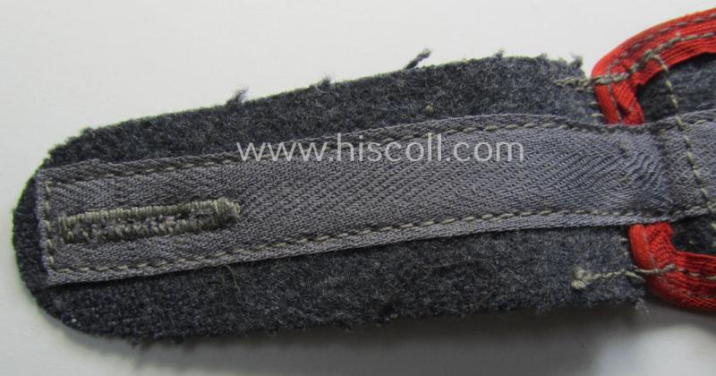 Single - but nevertheless scarcely encountered! - WH (Luftwaffe) later-war period- (ie. 'simplified'- ie. 'M44- o. M45'-pattern-) EM-type shoulderstrap as was intended for a: 'Soldat der Flak-Artillerie-Trpn.'